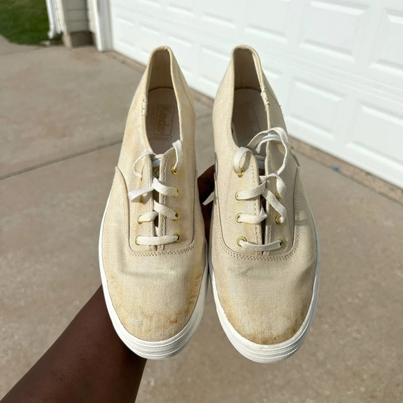Keds Women’s The Platform Triple Metallic Gold Sneakers - Picture 4 of 16